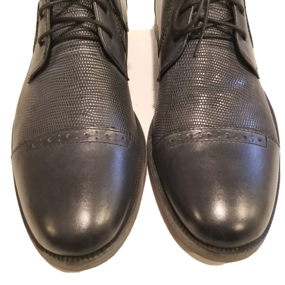 Stacy Adams Men\'s Ankle Boots Size 8.5 Leather Black Lace Up Cap Toe Shoes main image 9